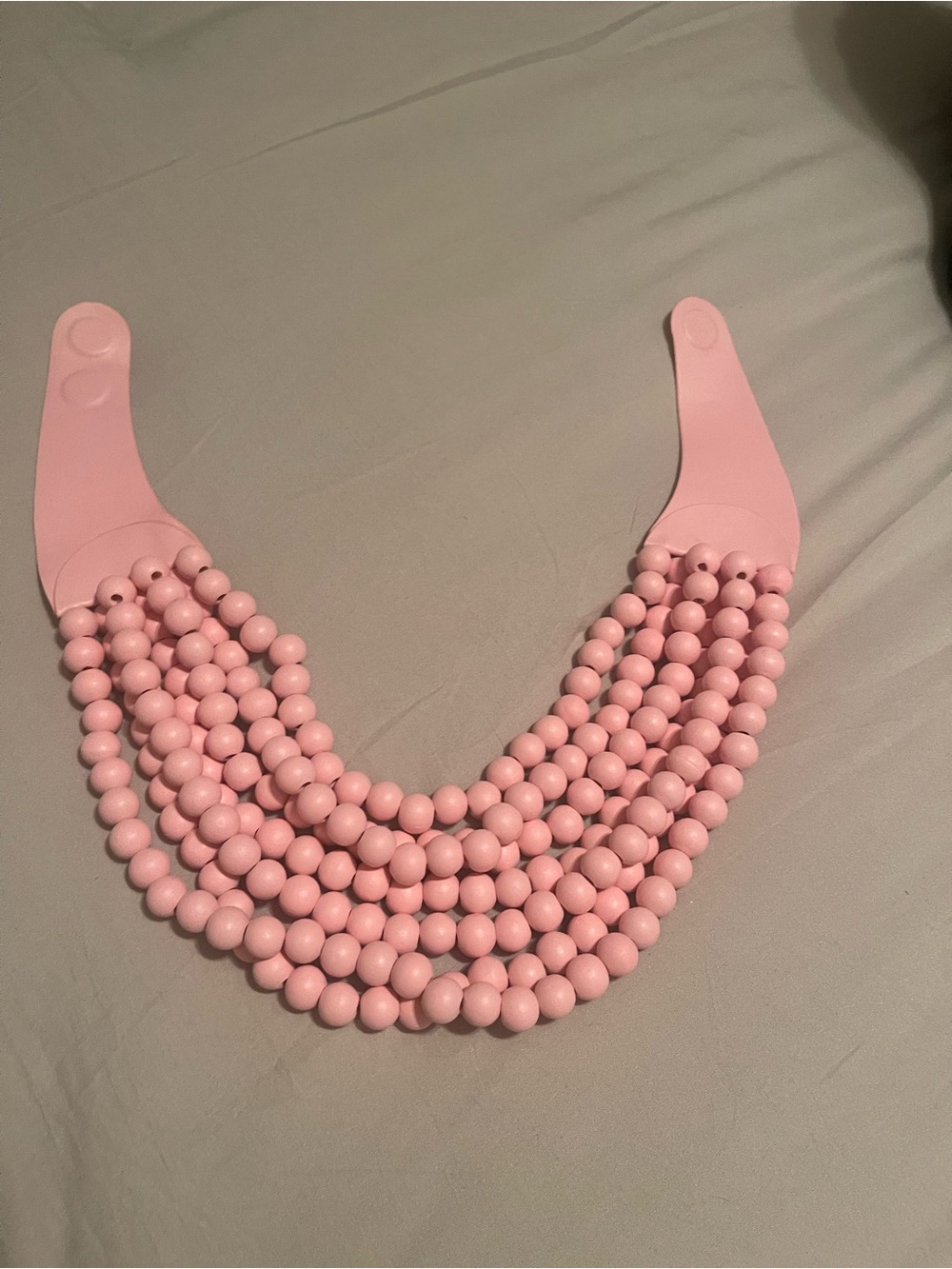 Women's Multi-Strand Pink Beaded Necklace magnetic closure
